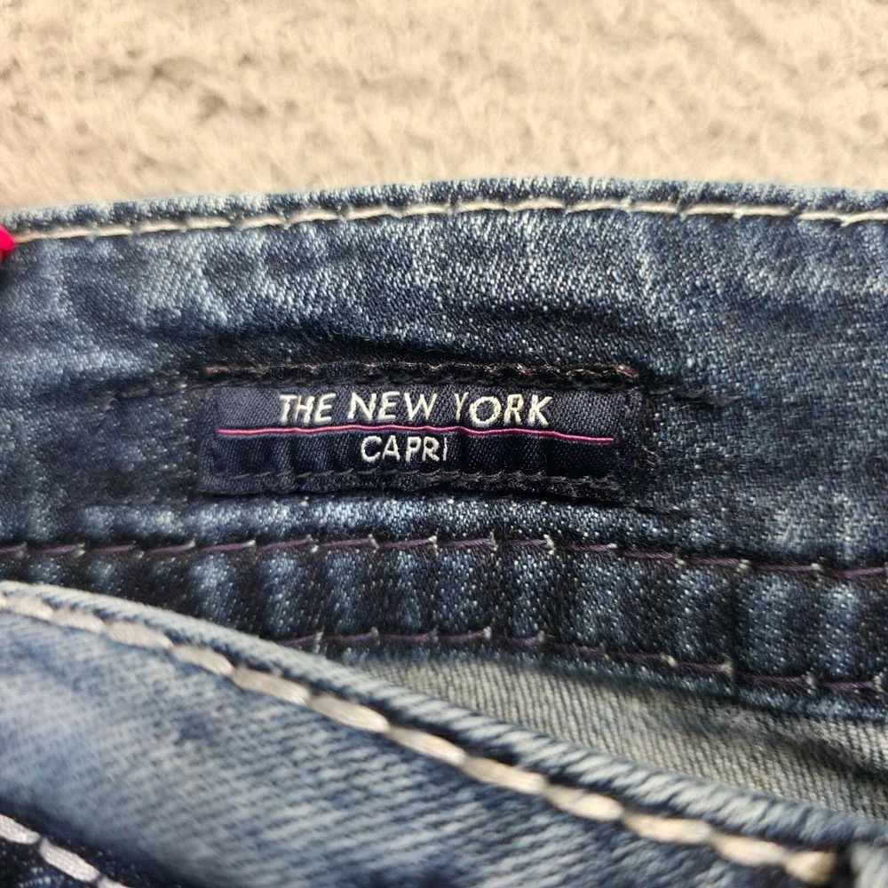 Vigoss‎ Jeans Womens 4 The New York Capri Low Rise Y2K Medium Wash Denim Stretch
